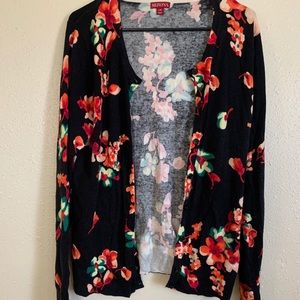 Black and floral cardigan